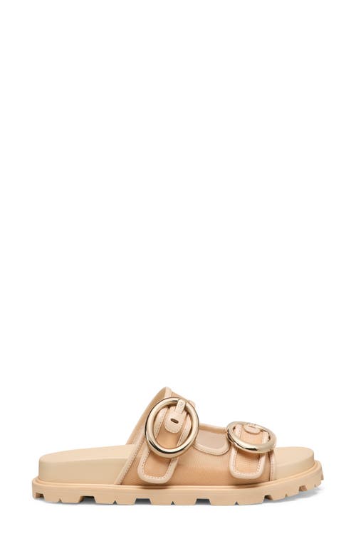 Stuart Weitzman Benni Mesh Leather Dual-strap Sport Slide Sandals In Beige/barely Beige