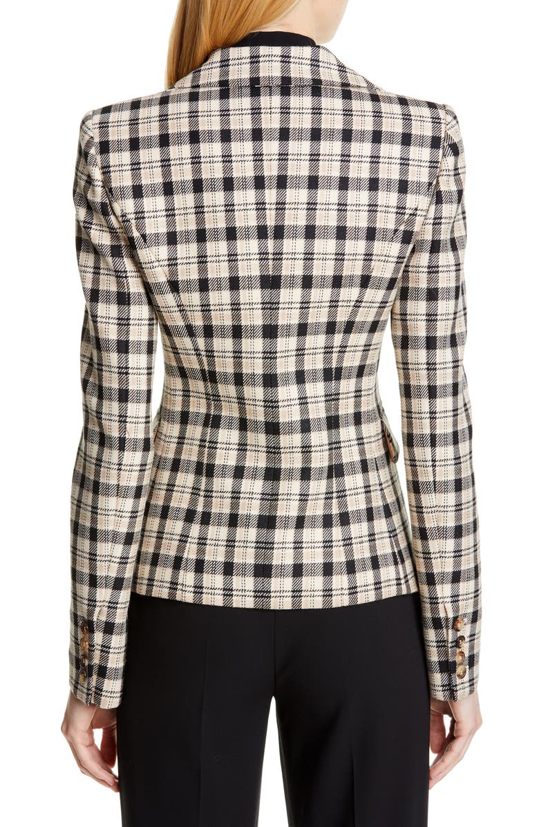 Michael Kors Collection Double Breasted Plaid Blazer, Alternate, color, 