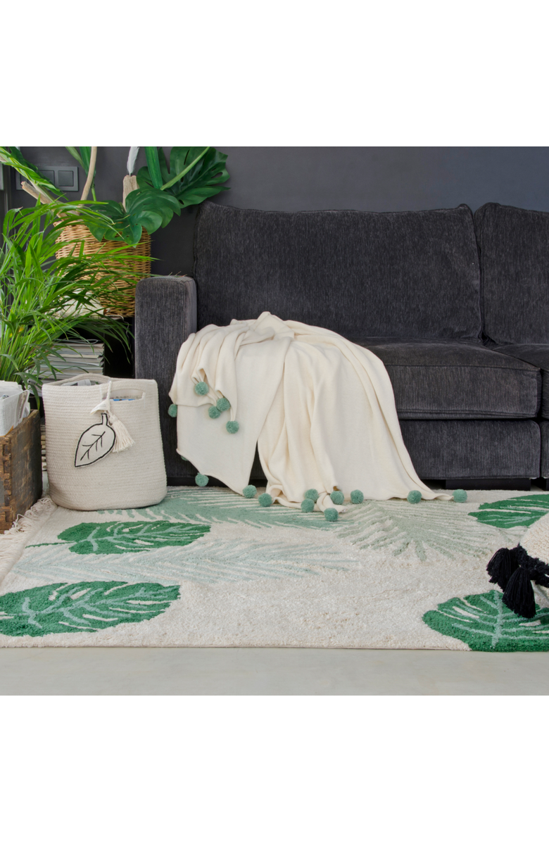 Lorena Canals Washable Rug Tropical Green, Alternate, color, Natural, Green, Medium Green