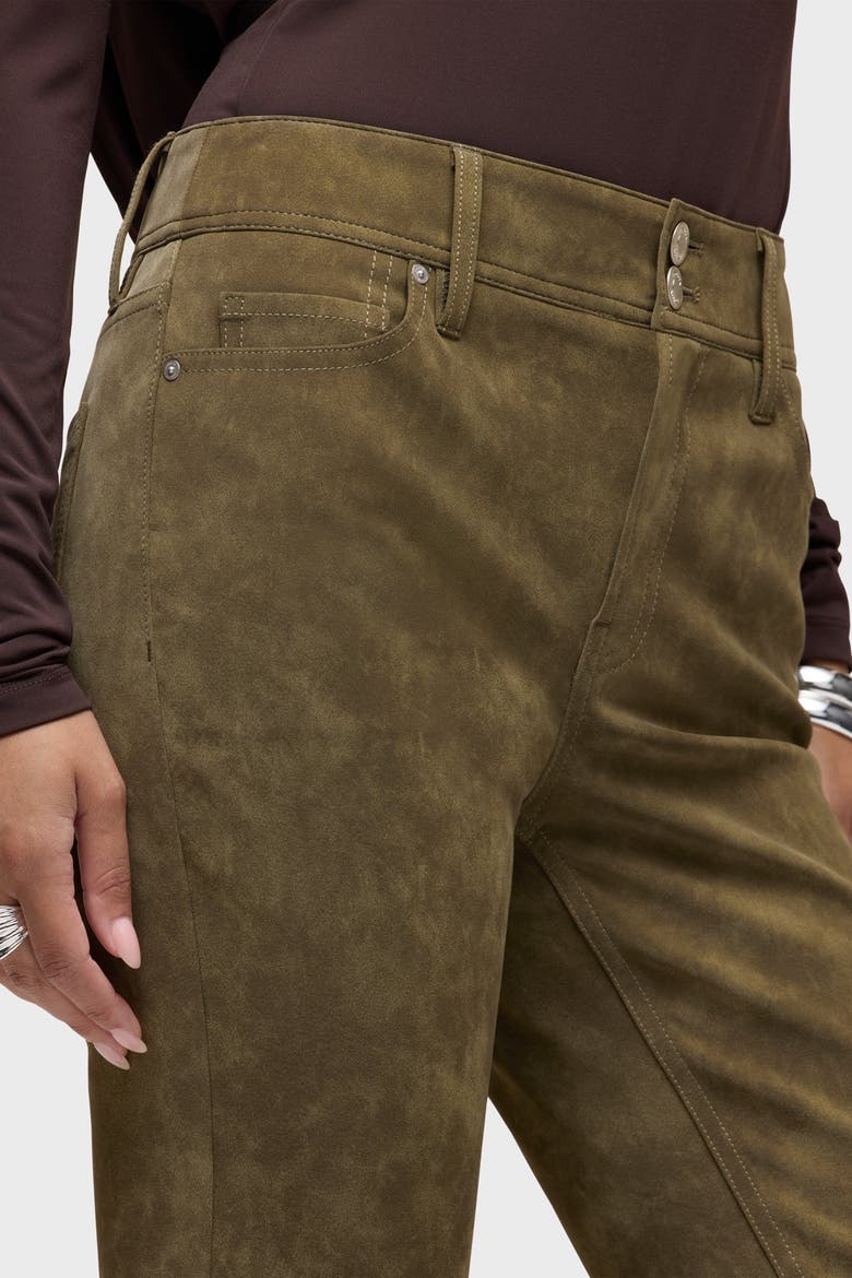 Dani Faux Suede Flare, Alternate, color, ARMY GREEN