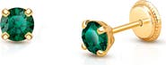 Tiny Blessings 14K Gold 4mm Crystal Birthstone Stud Screw Back Earrings