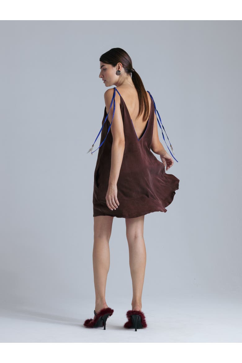 Cupro Dress, Alternate, color, Rust
