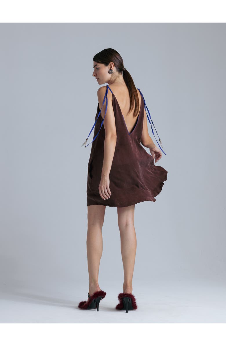 Alas Cupro Dress, Alternate, color, Rust