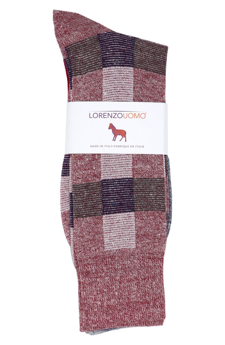 Lorenzo Uomo 3-Pack Assorted Dress Socks, Alternate, color, Medium Grey