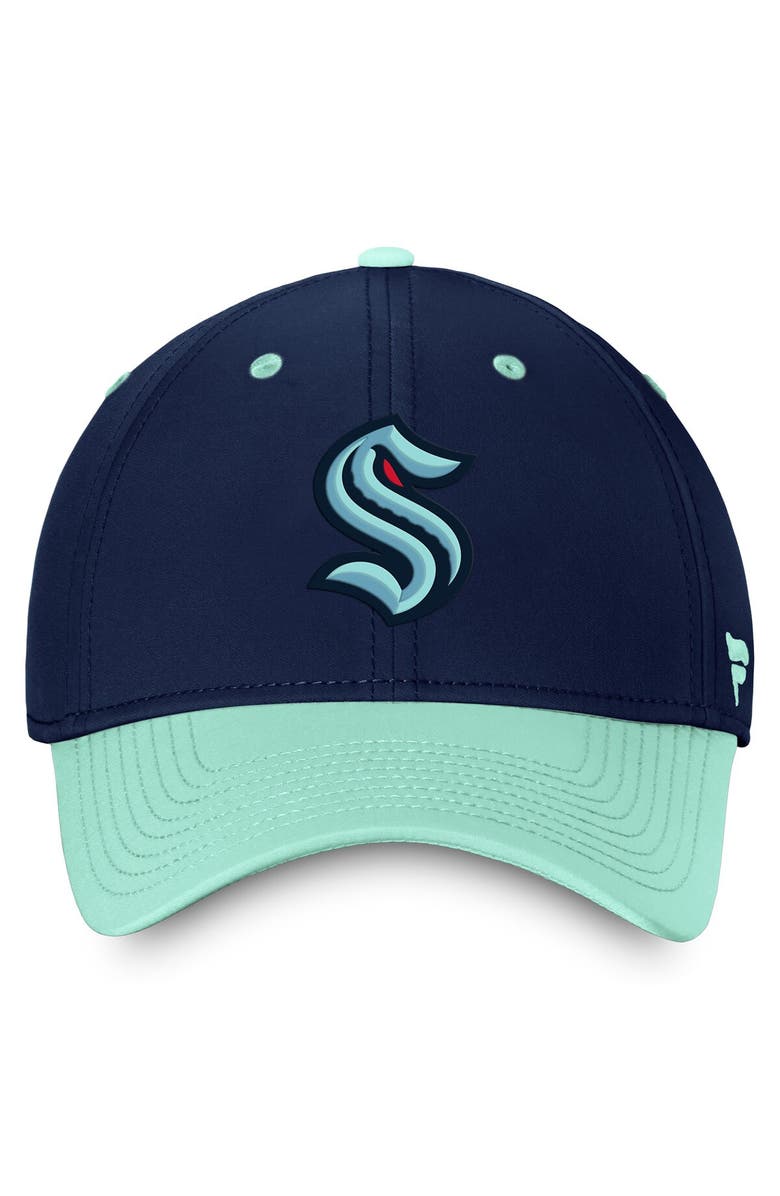FANATICS Men's Fanatics Branded  Deep Sea Blue/Light Blue Seattle Kraken Authentic Pro Rink Two-Tone Flex Hat, Alternate, color, Navy