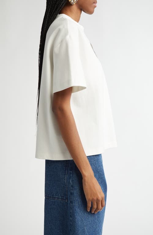 Shop Area Crystal Trim Heart Cutout Relaxed Fit T-shirt In Off White