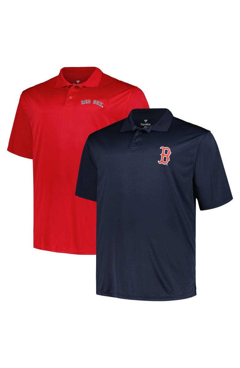 PROFILE Men's Profile Navy/Red Boston Red Sox Big & Tall Two-Pack Solid Polo Set, Main, color, 
