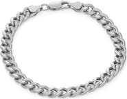 FZN Sterling Silver Curb Chain Bracelet