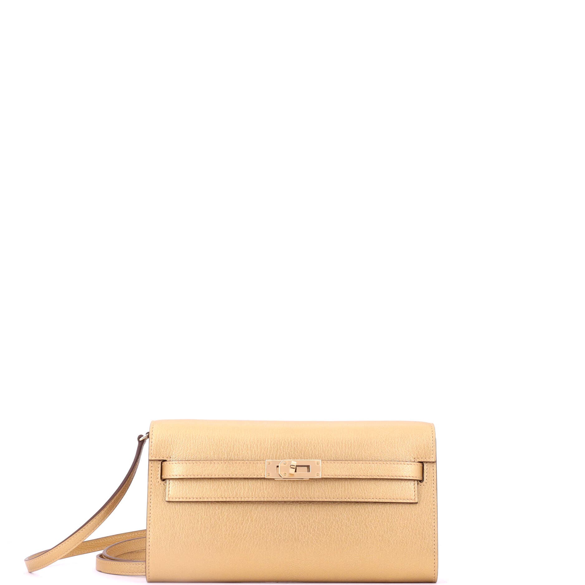Kelly To Go Wallet Metallic Chevre Chamkilight, Main, color, Metallic Gold