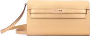 Pre-Owned Hermes Kelly To Go Wallet Metallic Chevre Chamkilight