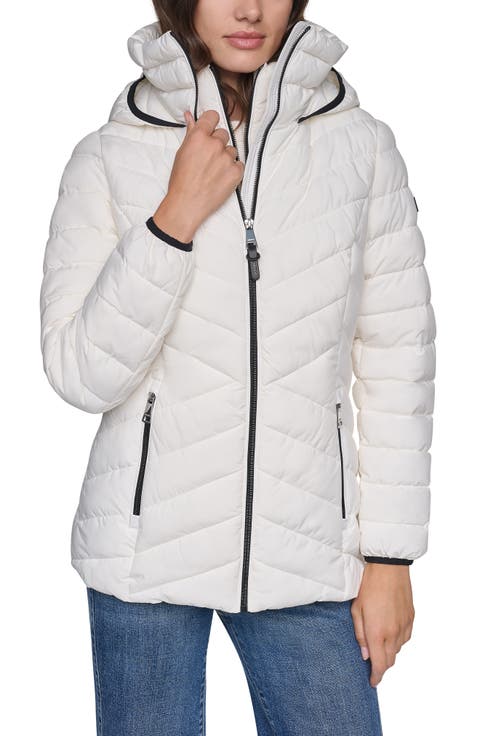 Water Resistant Lightweight Puffer Jacket with Bib