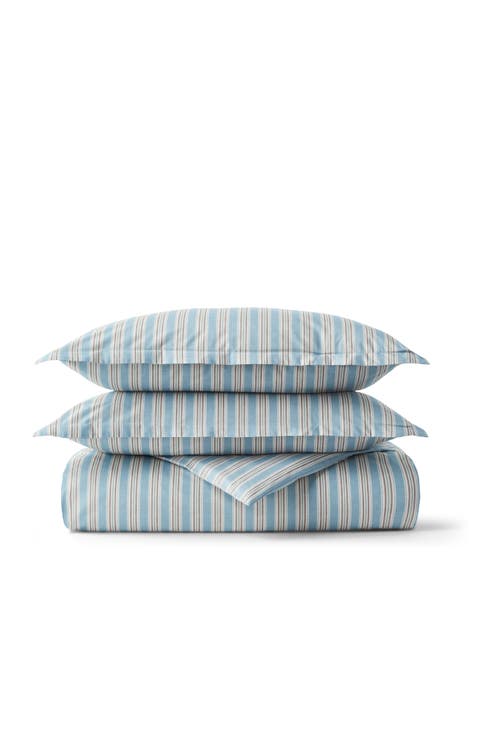 Calder Stripe Cotton Percale Duvet Cover Sets