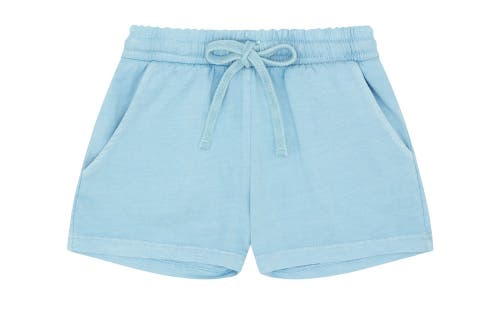 Vild House Of Little Organic Cotton Shorts In Ice Blue-natural Mineral Dye