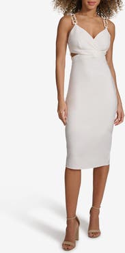 Siena Chain Strap Stretch Woven Midi Dress