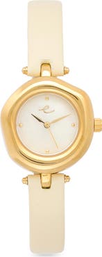 Ettika Open Circle Leather Strap Watch, 30mm