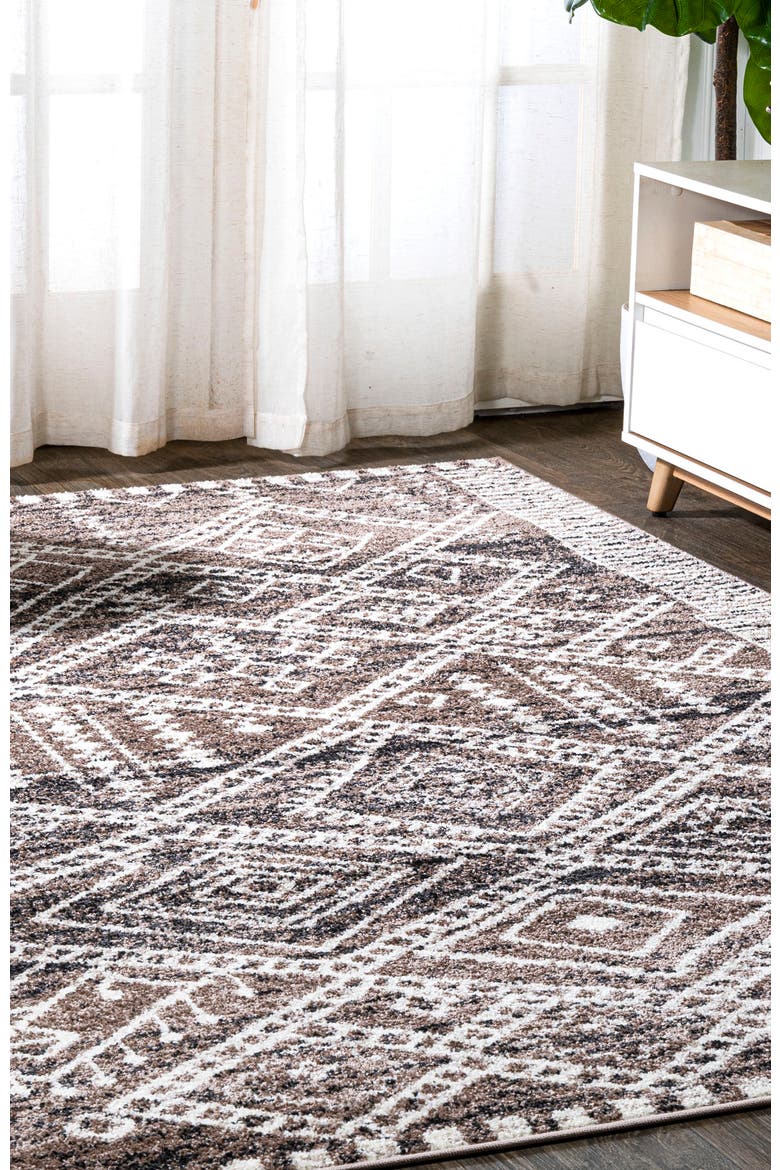 Tayri Modern  Geometric Area Rug, Alternate, color, Brown/Ivory
