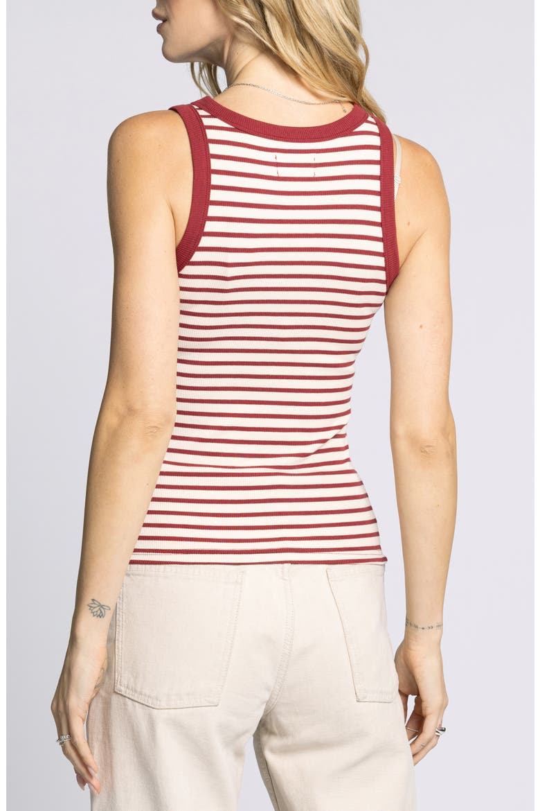 Ellen Stretch Cotton Blend Rib Tank Top, Alternate, color, SAND RED