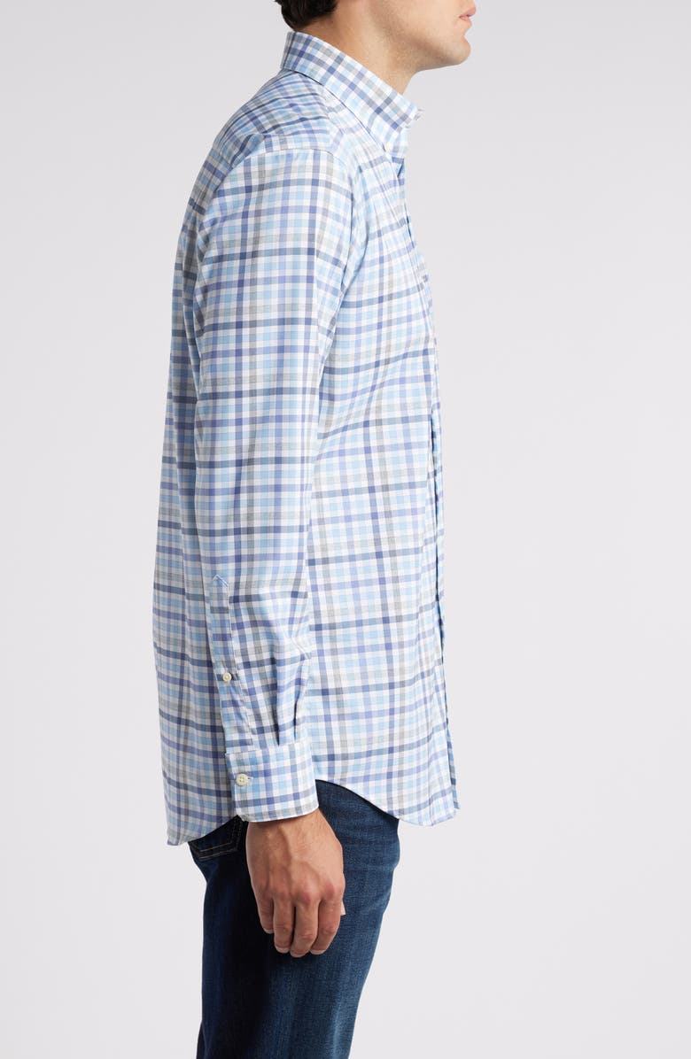 Peter Millar Chambly Crown Lite Check Performance Button-Down Shirt, Alternate, color, White