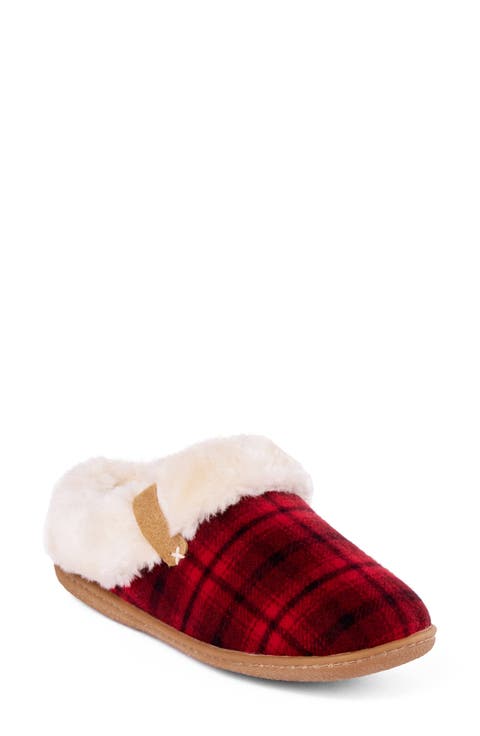 Camp Collar Faux Fur Scuff Slipper (Women)