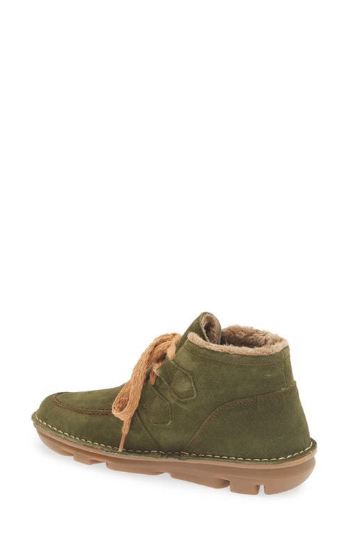 On Foot Silken Faux Fur Lined Chukka Boot In Green