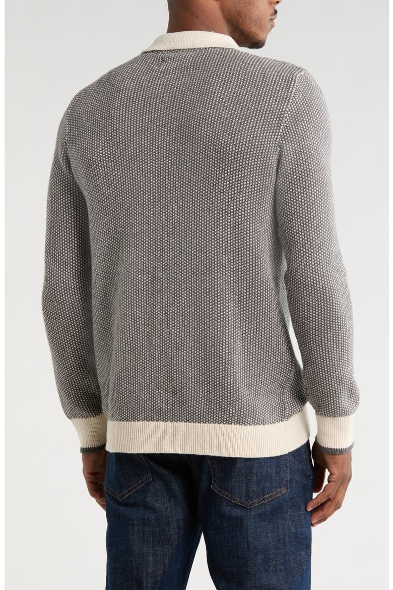 Long Sleeve Cotton Knit Polo, Alternate, color, MIST