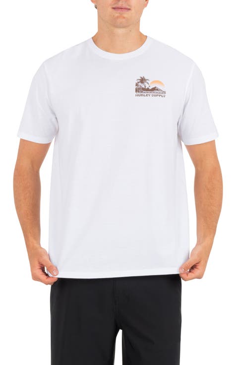 Island Scape Cotton Graphic T-Shirt