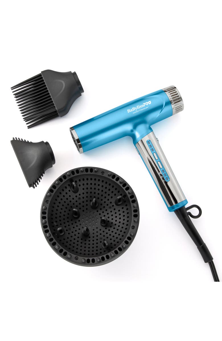 BaBylissPRO Nano Titanium Nano Light Ionic Dryer, Alternate, color, Blue