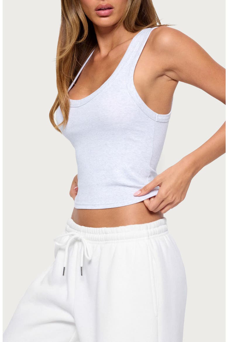 Janele Ribbed Tank Top, Alternate, color, LIGHT-GRAY-MELANGE