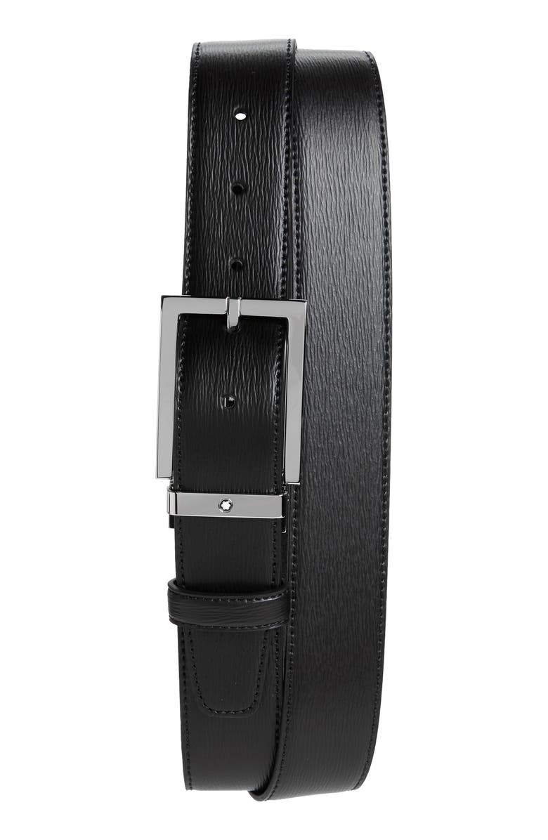 Montblanc Leather Belt, Main, color, Black