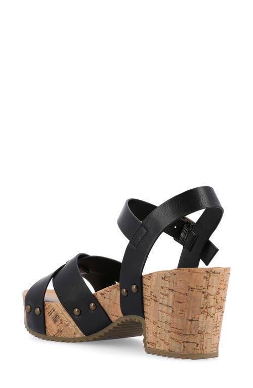 Journee Collection Platform Sandal In Black