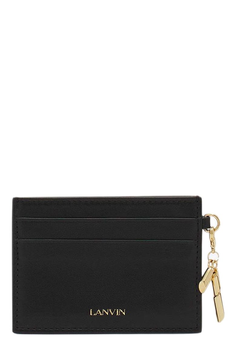 Lanvin Séquence Leather Cardholder, Main, color, Black