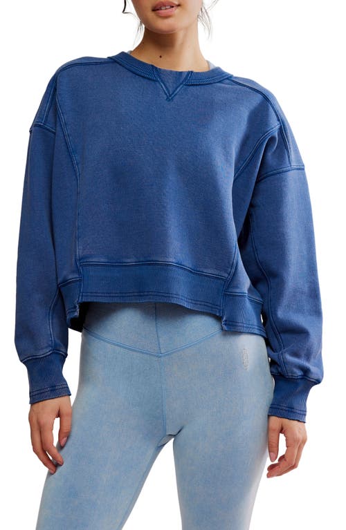 Free People Fp Movement Intercept Cotton Blend Sweatshirt In Blue