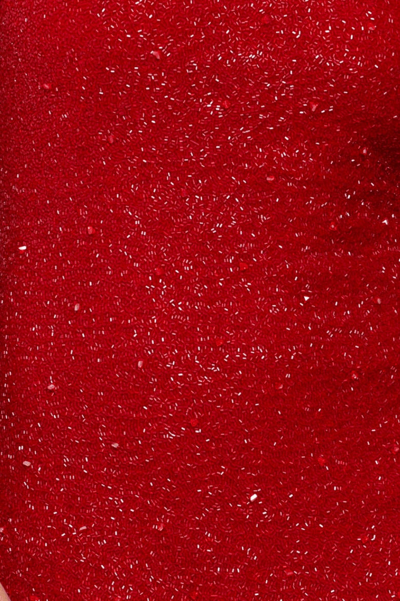 Ruby Hand Beaded Embellished Mini Dress, Alternate, color, Red