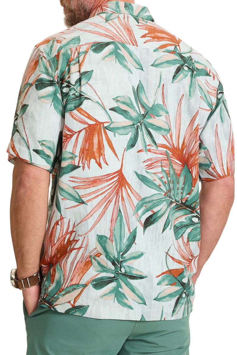 Tidal Fronds Silk Camp Shirt, Alternate, color, PALE OPAL