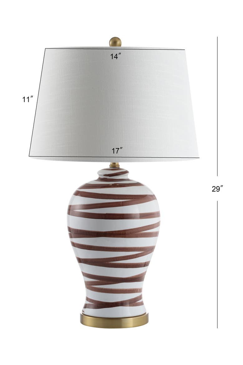 Joelie 29" Ceramic LED Table Lamp, Alternate, color, Brown/White