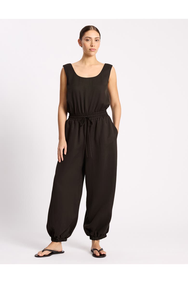 Tencel Balloon Leg Jumpsuit, Main, color, Chocolate