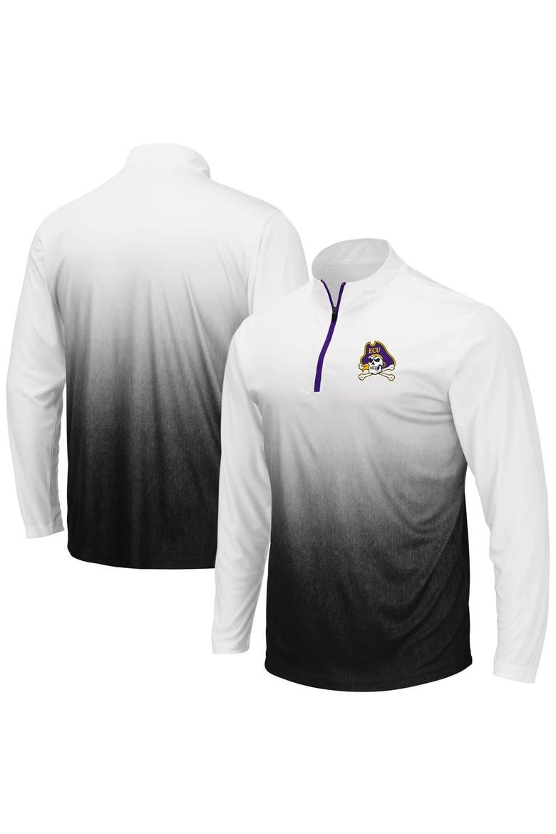 Men's Colosseum Gray ECU Pirates Magic Team Logo Quarter-Zip Jacket, Main, color, Gray