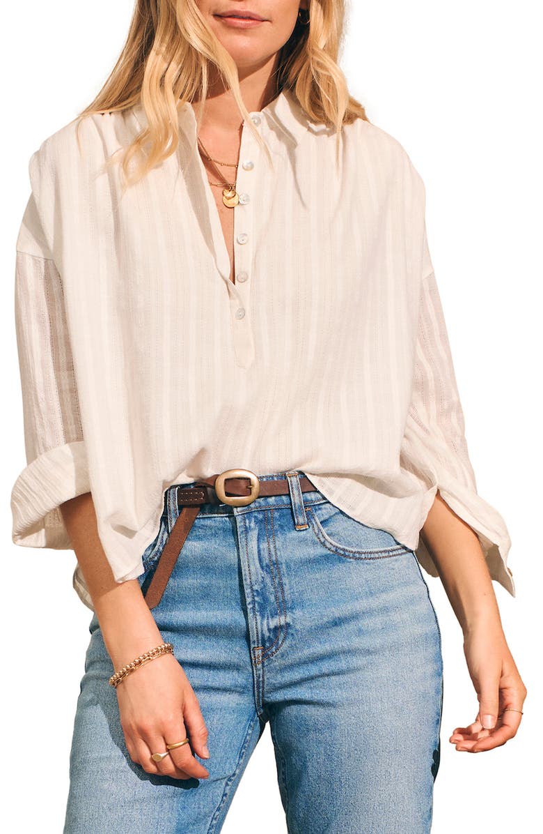 Faherty Olli Organic Cotton Popover Shirt, Main, color, 