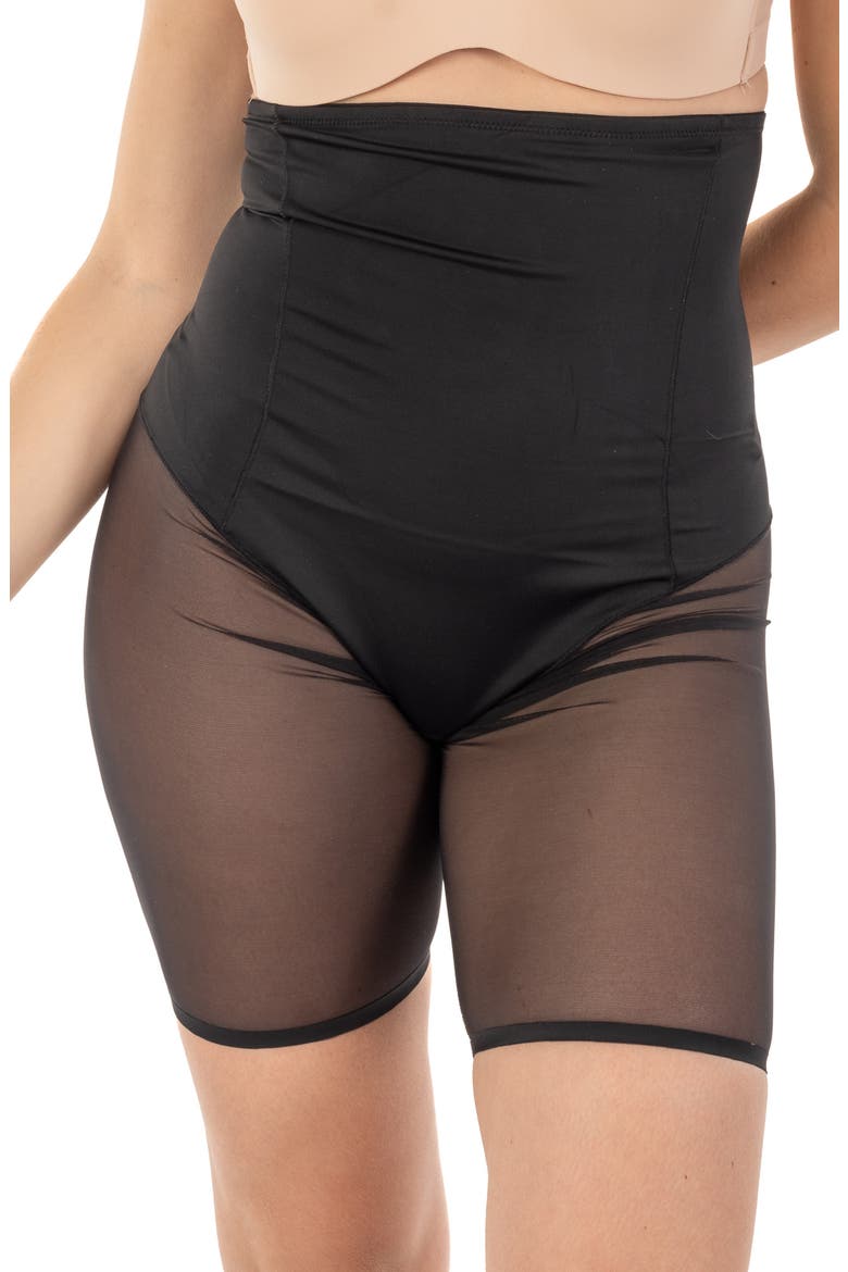 Extra High Waist Shaper with Targeted Double Front Panel, Main, color, BLACK