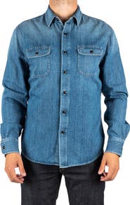 HIROSHI KATO The Brace Loose Weave Denim Button-Up Shirt