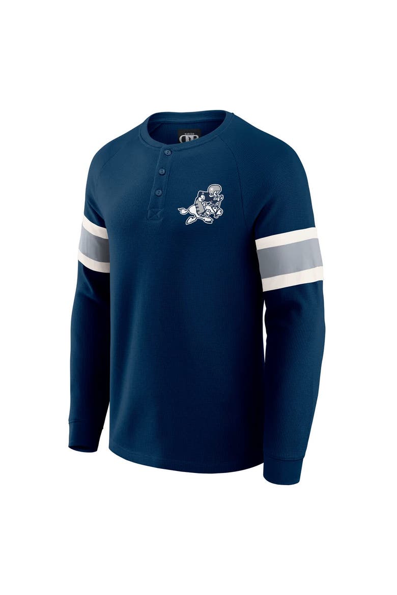 Men's Darius Rucker Collection by Fanatics Navy Dallas Cowboys Waffle-Knit Raglan Long Sleeve Henley T-Shirt, Alternate, color, Navy