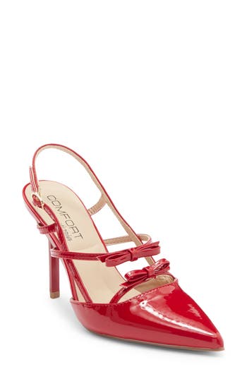 Wild Diva Lounge Mistress Bow Slingback Pump In Red