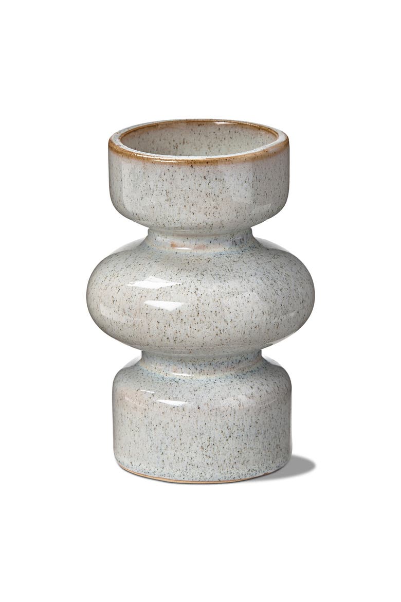 Linea Taupe Speckled Ceramic Reversible Candle Holder Medium, Main, color, Brown