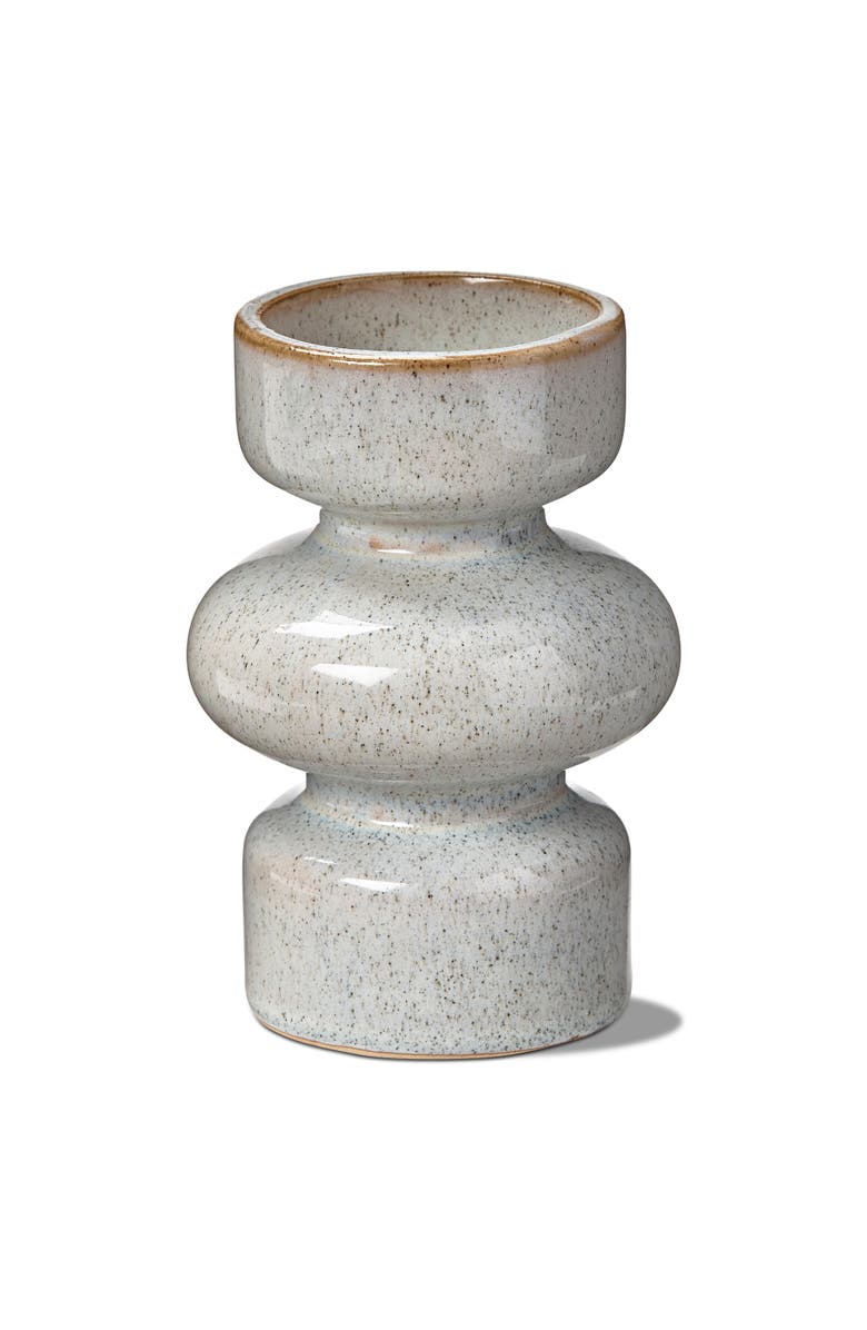 tag Linea Taupe Speckled Ceramic Reversible Candle Holder Medium, Main, color, Brown