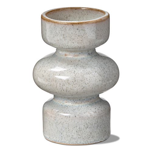 Tag Linea Taupe Speckled Ceramic Reversible Candle Holder Medium In Gray