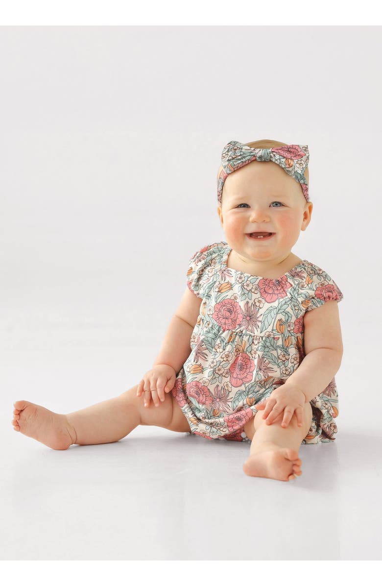 Mabel + Honey April Cap Sleeve Romper, Alternate, color, Pink