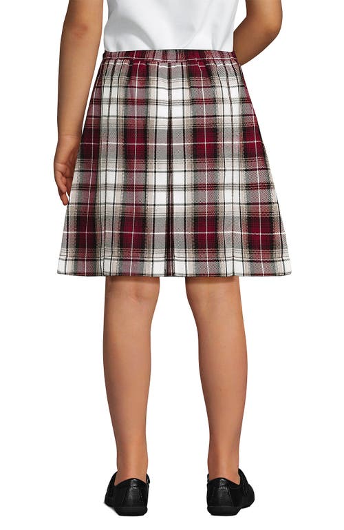 Lands' End School Uniform Girls Plaid Box Pleat Skirt Top Of The Knee In Multi