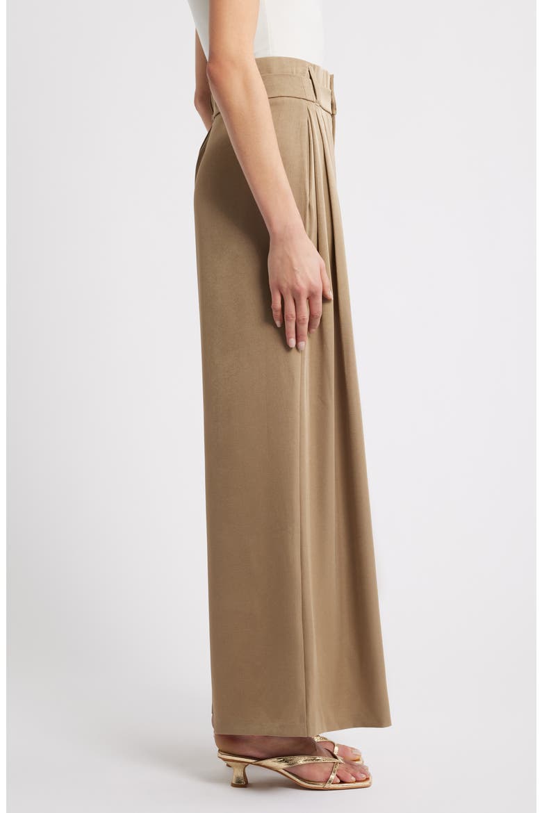 Skyrise Triple Pleat Palazzo Pants, Alternate, color, CINDER