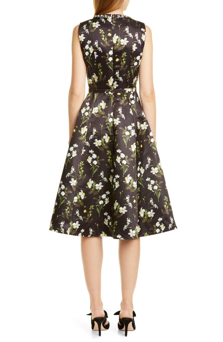 Erdem Daffodil Print Mikado A-Line Dress, Alternate, color,