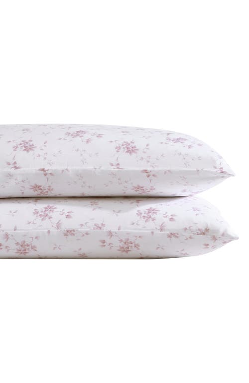 Laura Ashley Garden 300 Thread Count Cotton Sateen Sheet Set In Pink
